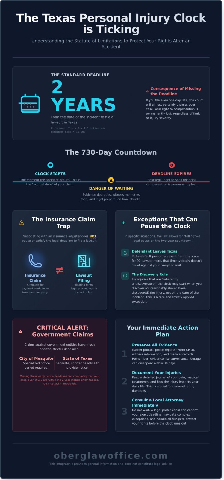 Texas Personal Injury Statute of Limitations: Your Guide to 2026 Deadlines - Infographic
