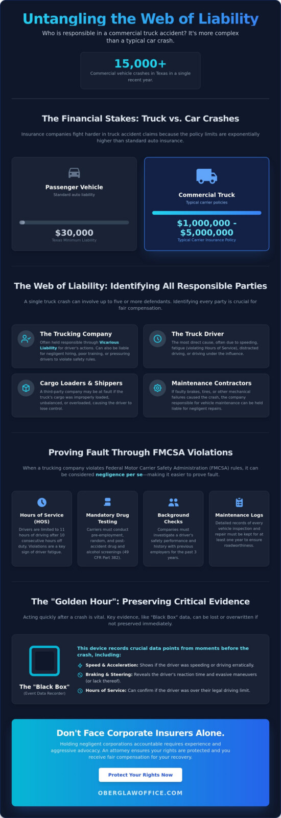 Who Is Liable in a Commercial Truck Accident? (2026 Legal Guide)
