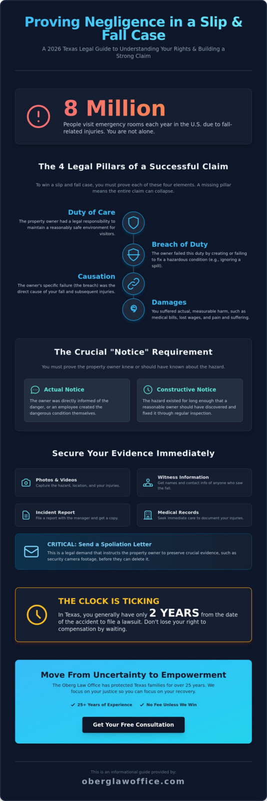 Proving Negligence in a Slip and Fall: The 2026 Legal Guide to Recovery