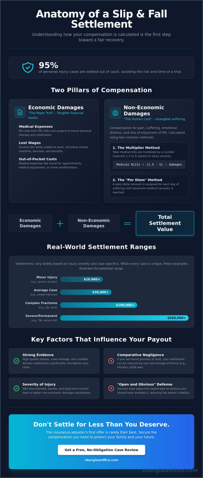 Slip and Fall Settlement Examples: 2026 Guide to Payouts and Case Values