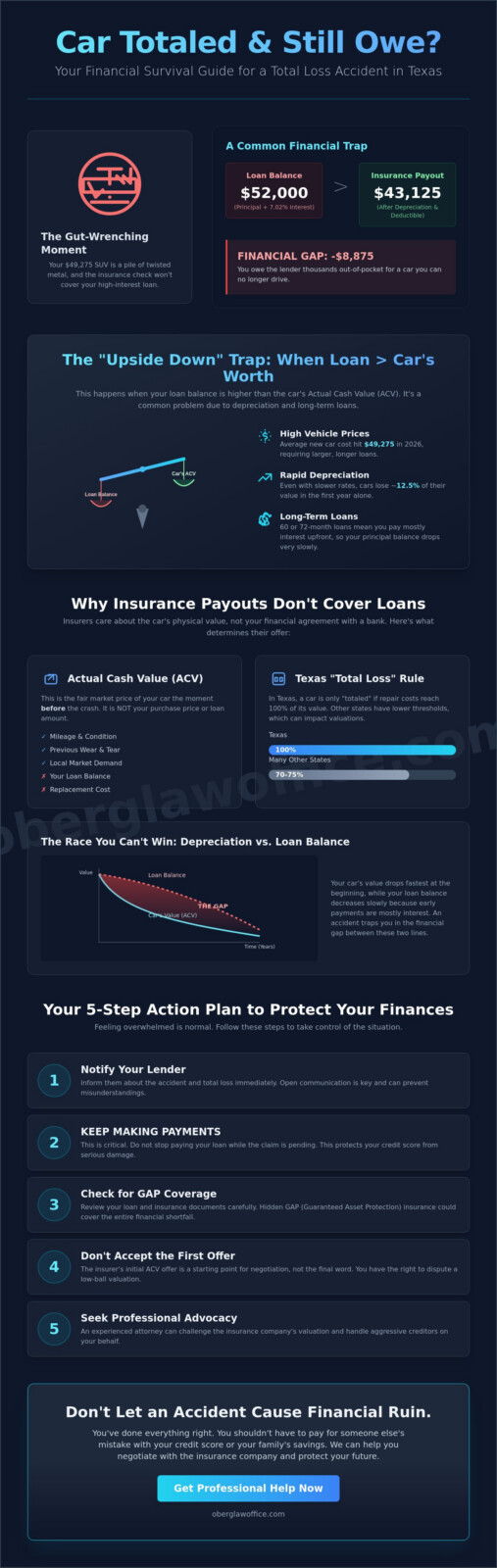 What Happens If My Car Is Totaled and I Still Owe Money? (2026 Guide)