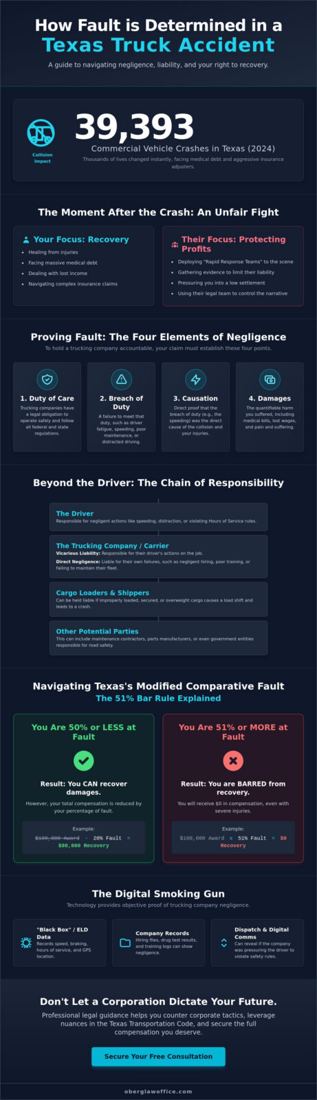 How Is Fault Determined in a Truck Accident in Texas? (2026 Legal Guide)