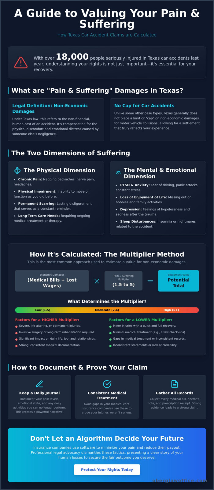 How to Calculate Pain and Suffering from a Car Accident in Texas (2026 Guide)