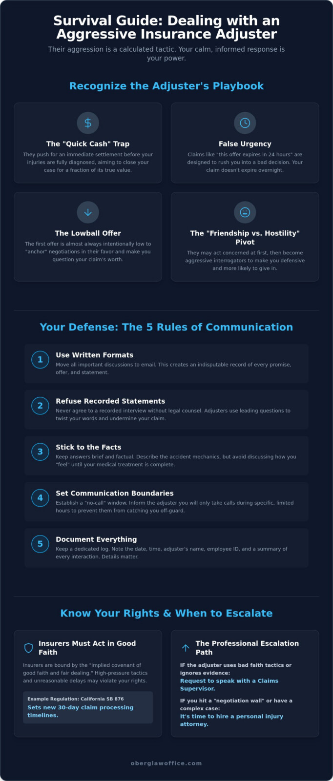 How to Deal With an Aggressive Insurance Adjuster: A 2026 Survival Guide