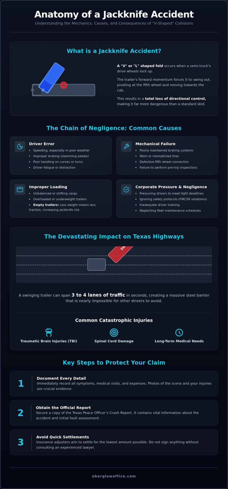 Jackknife Accident Lawyer Texas: Your Guide to 18-Wheeler Liability & Recovery