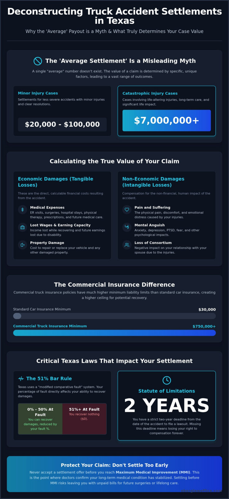 Average Truck Accident Settlement in Texas: What Your Claim Is Really Worth (2026 Guide)
