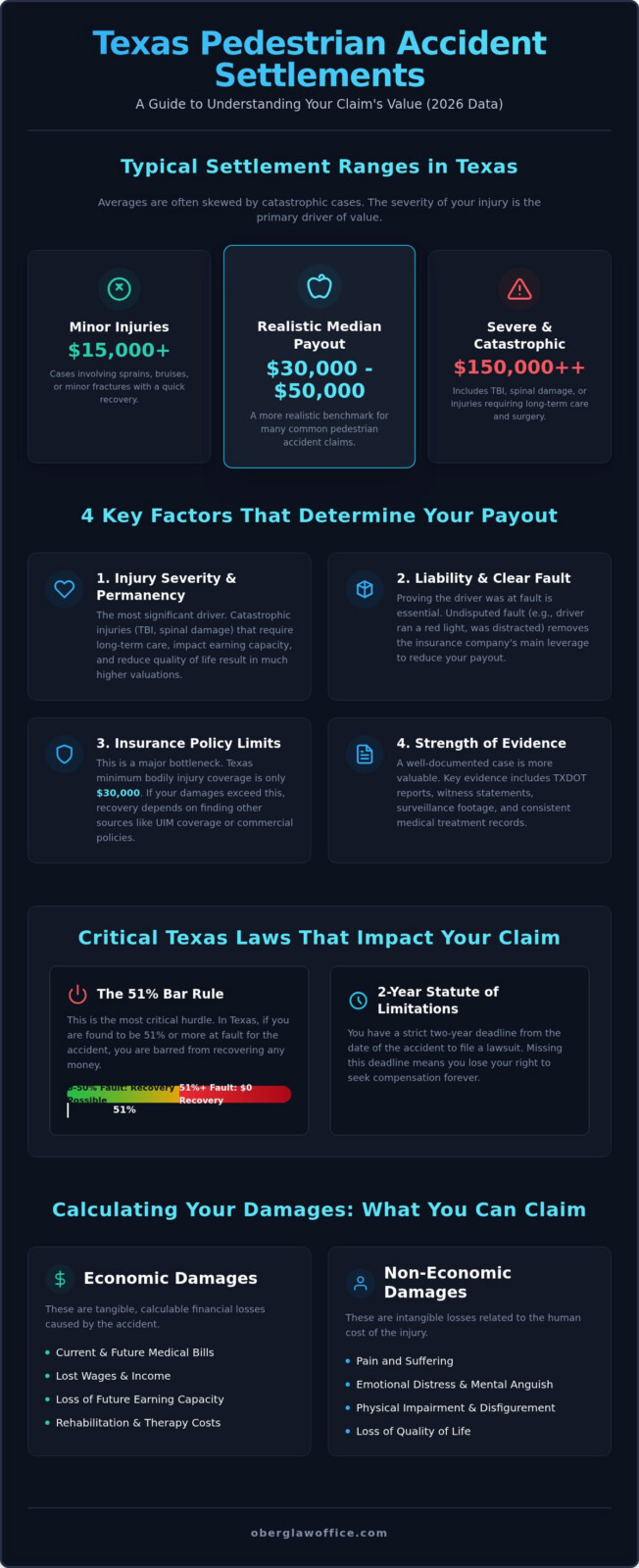 Texas Pedestrian Accident Settlements: 2026 Guide